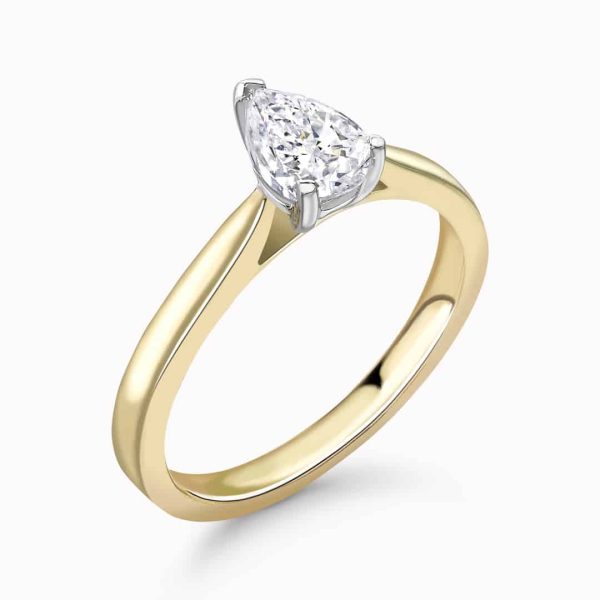 Naomi Lab Grown Pear Diamond Solitaire Ring