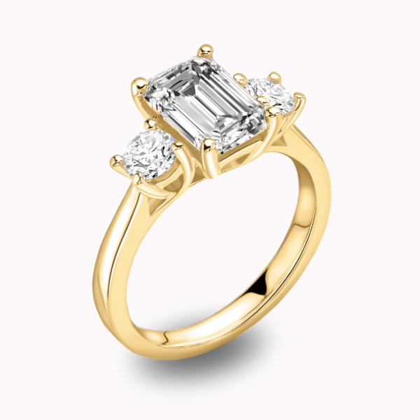 Iris Lab Grown Emerald Diamond Trilogy Ring