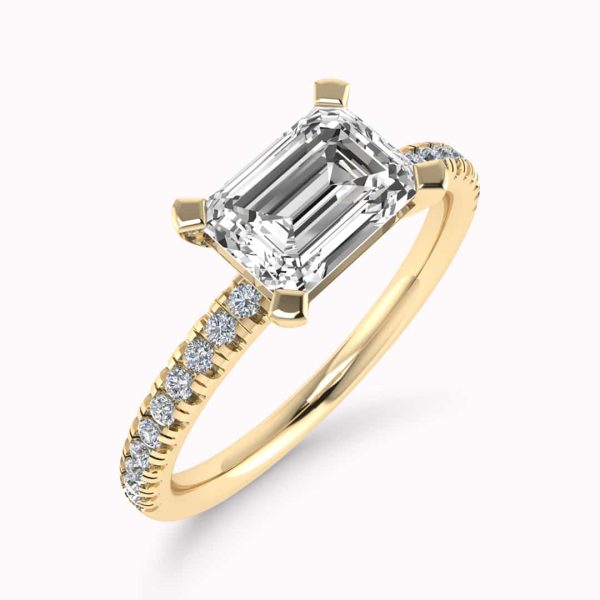 Nola Lab Grown Emerald Diamond Sidestone Ring