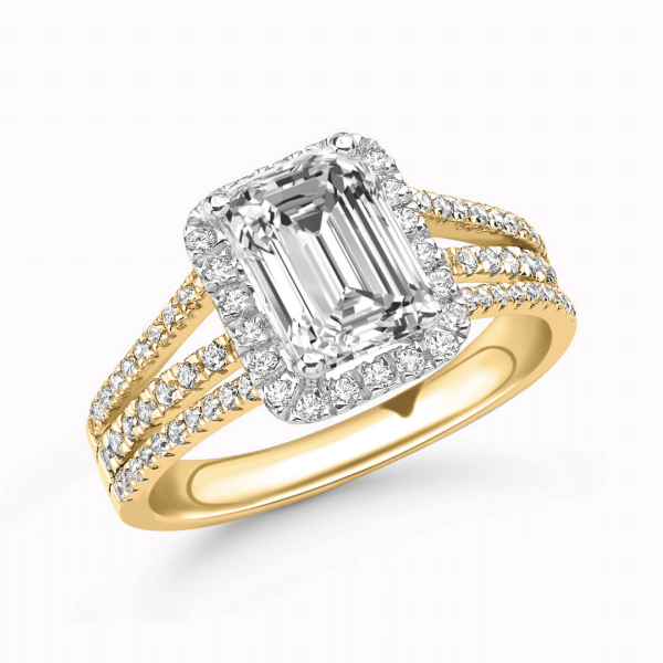 Orly Lab Grown Emerald Diamond Halo Ring
