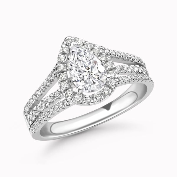 Orly Lab Grown Pear Diamond Halo Ring