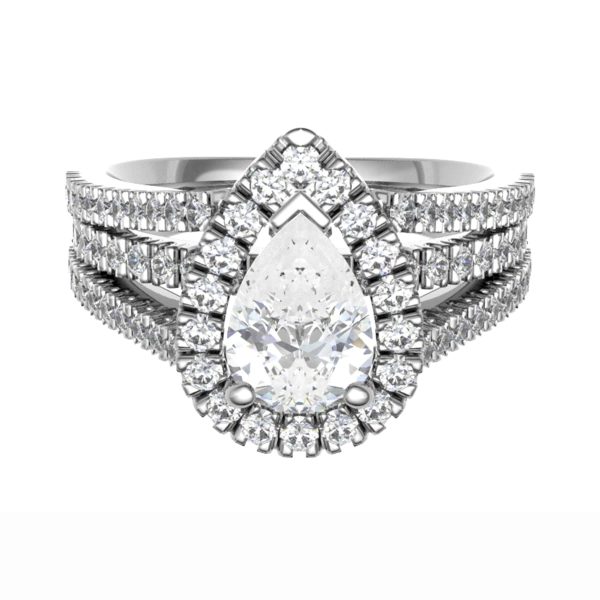 Orly Natural Pear Diamond Halo Ring