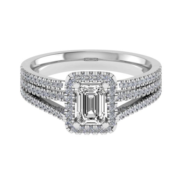 Orly Natural Emerald Diamond Halo Ring