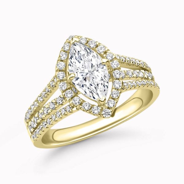 Orly Lab Grown Marquise Halo Ring