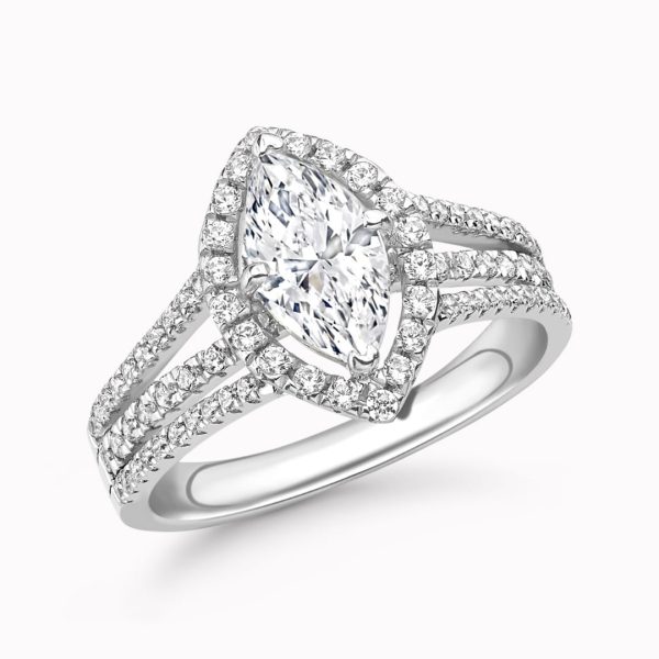 Orly Lab Grown Marquise Halo Ring