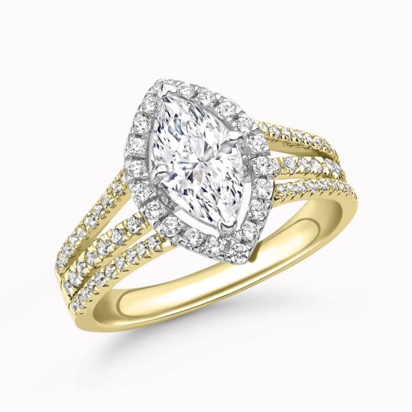 Orly Lab Grown Marquise Halo Ring