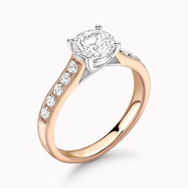 Oslo Lab Grown Round Diamond Sidestone Ring