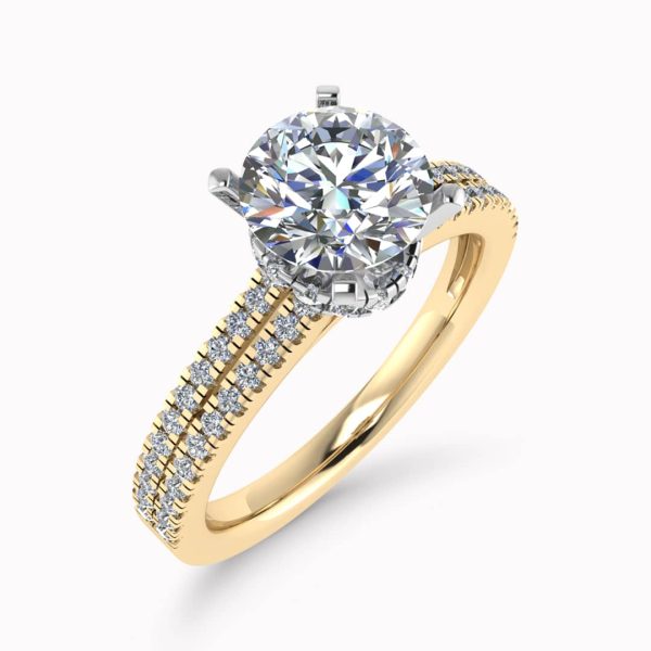 Paisley Natural Round Diamond Halo Ring