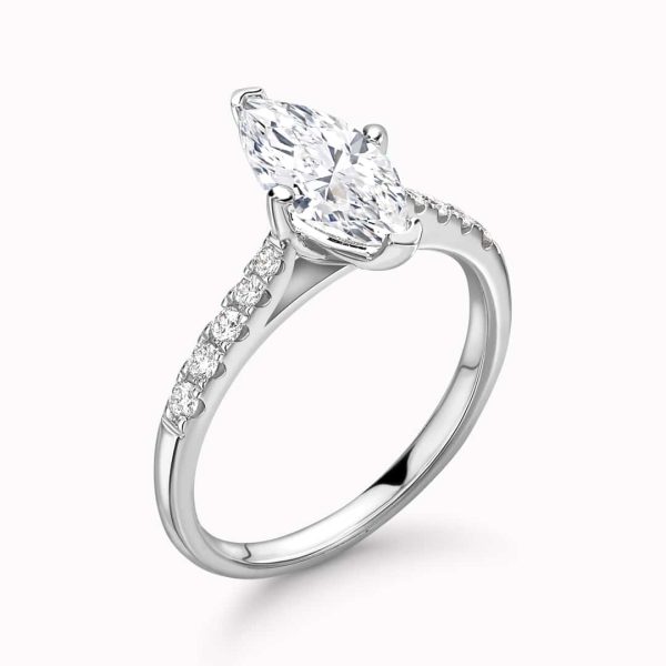 Paloma Lab Grown Marquise Sidestone Ring
