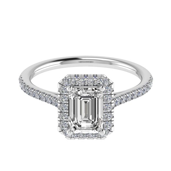 Paris Lab Grown Emerald Diamond Halo Ring