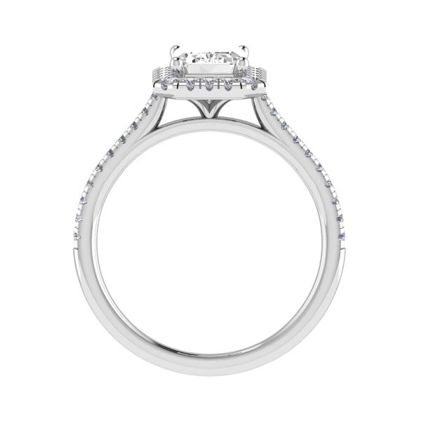 Paris Lab Grown Emerald Diamond Halo Ring