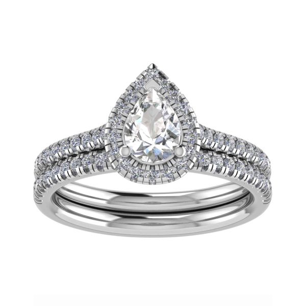 Paris Natural Pear Diamond Halo Ring