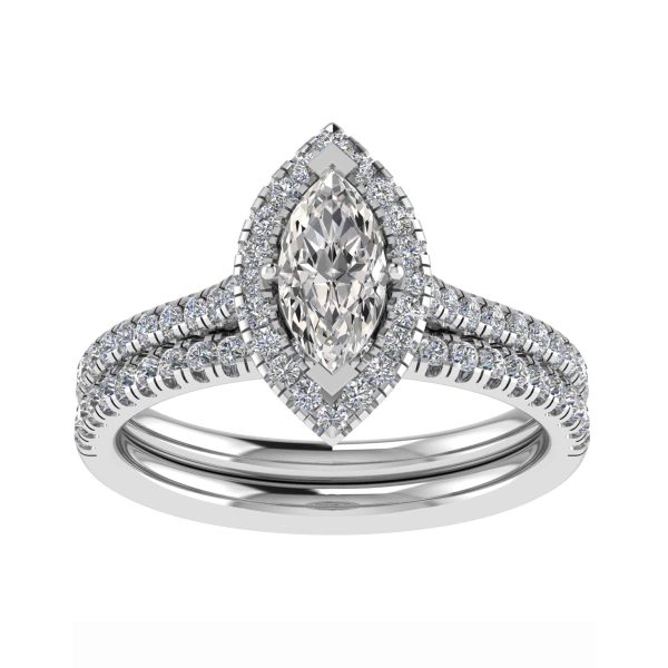 Paris Natural Marquise Halo Ring
