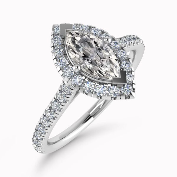 Paris Lab Grown Marquise Halo Ring