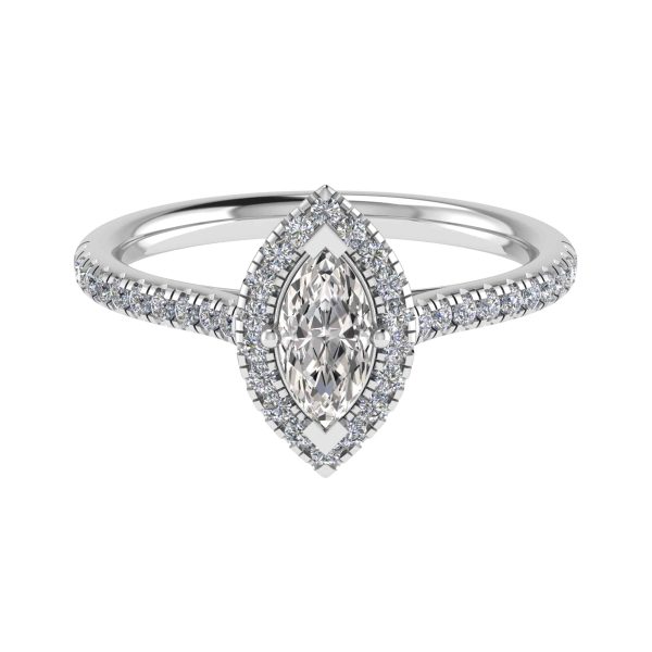 Paris Lab Grown Marquise Halo Ring