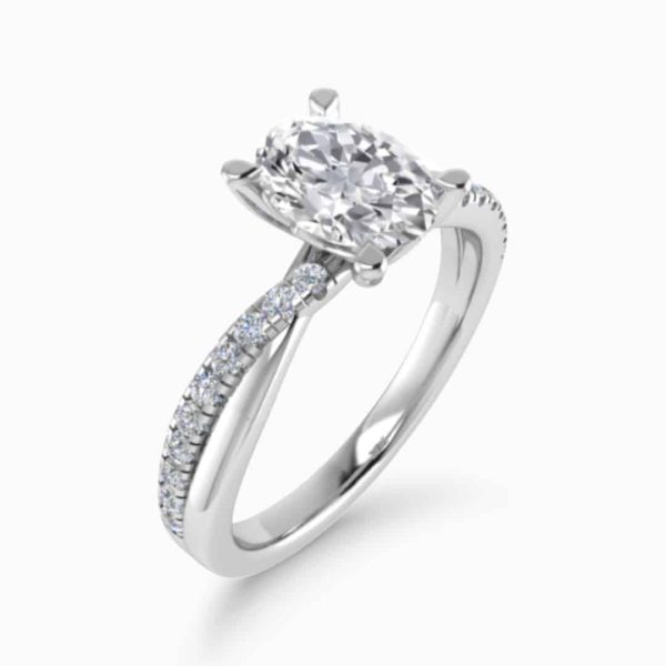 Peyton Lab Grown Oval Diamond Sidestone Ring
