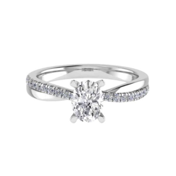 Peyton Lab Grown Oval Diamond Sidestone Ring