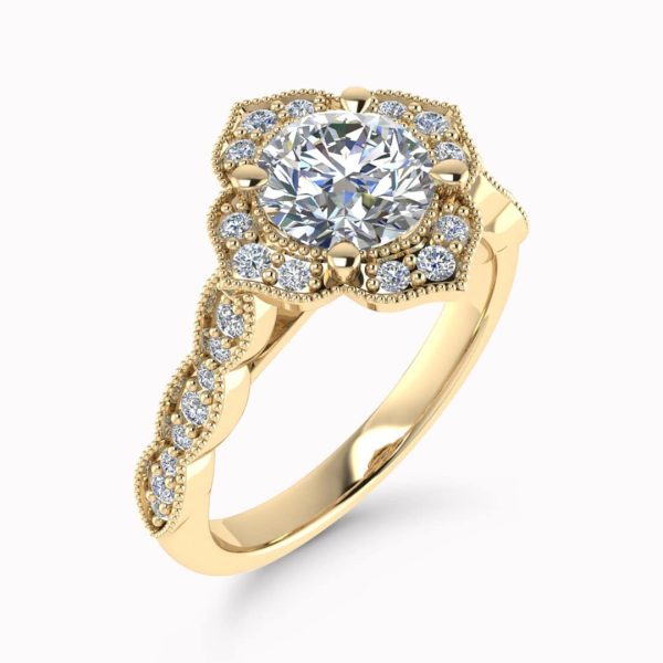 Piper Lab Grown Round Diamond Vintage Ring
