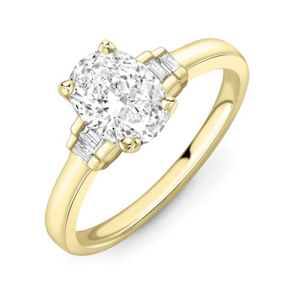 Poppy Lab Grown Oval Diamond Sidestone Ring