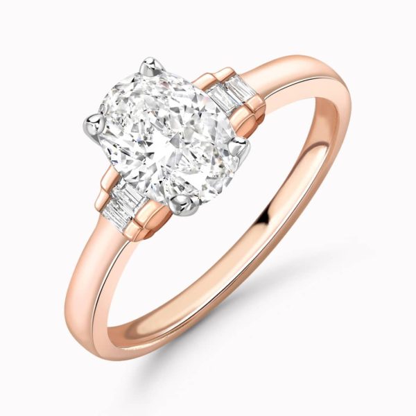 Poppy Lab Grown Oval Diamond Sidestone Ring