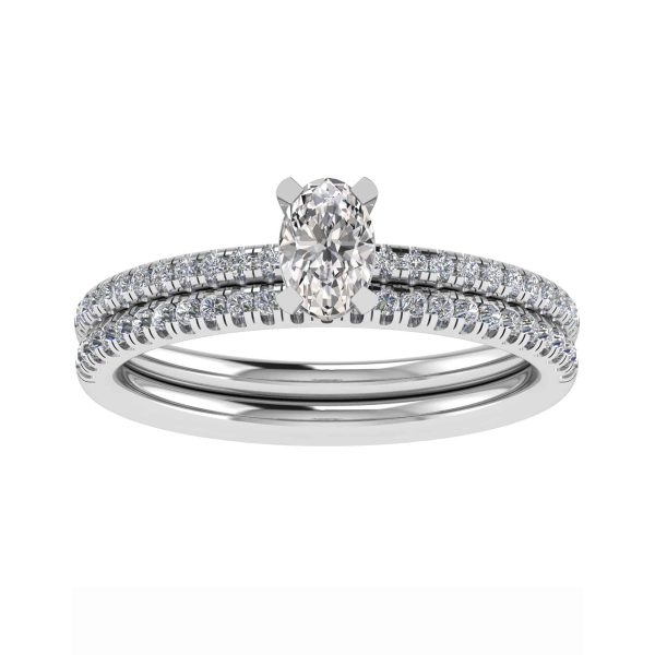 Posy Lab Grown Oval Diamond Sidestone Ring