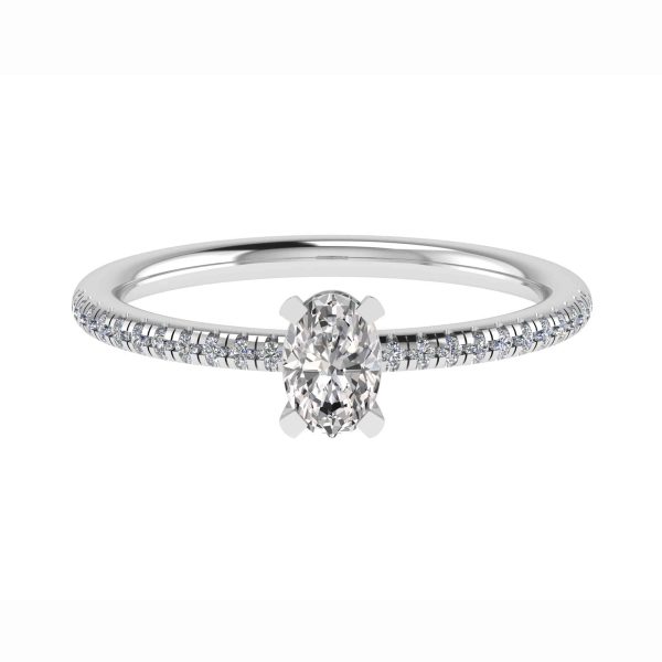 Posy Lab Grown Oval Diamond Sidestone Ring