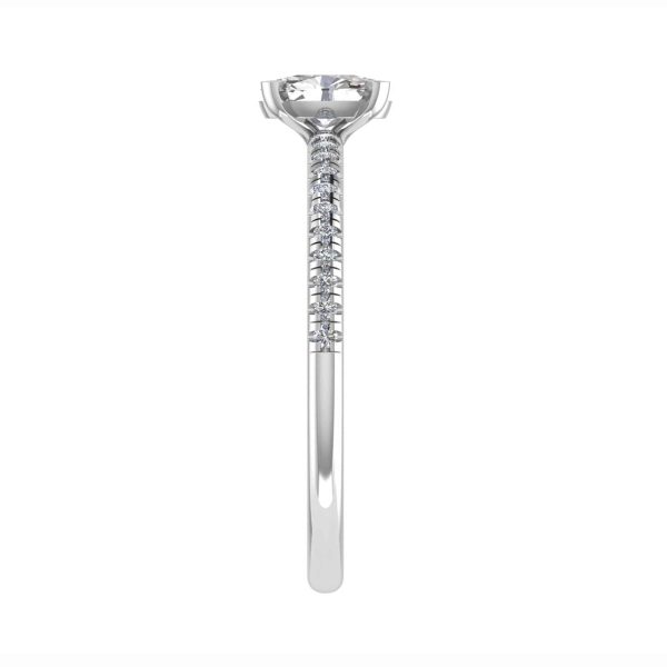 Posy Lab Grown Oval Diamond Sidestone Ring