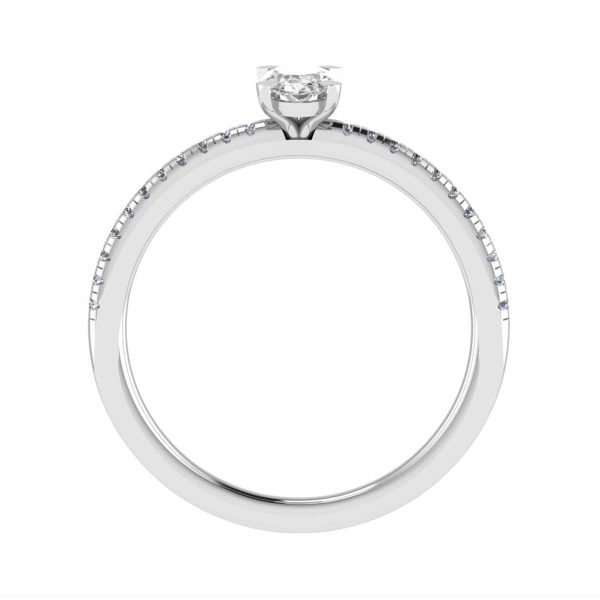Posy Lab Grown Oval Diamond Sidestone Ring