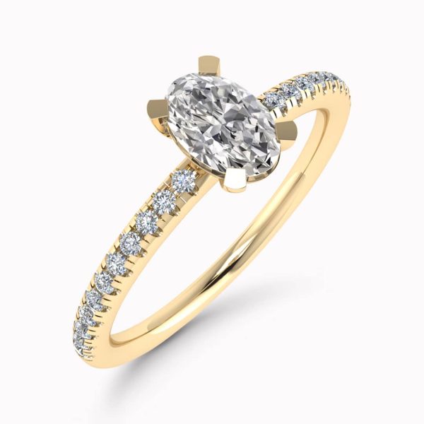 Posy Lab Grown Oval Diamond Sidestone Ring