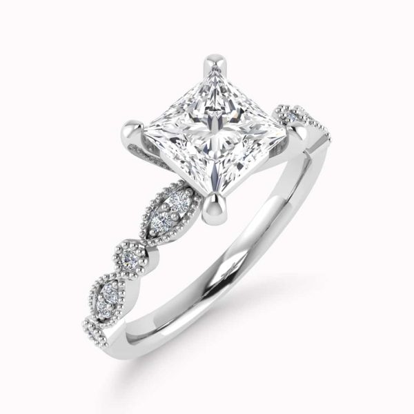 Primrose Natural Princess Diamond Vintage Ring