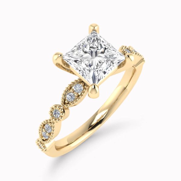 Primrose Natural Princess Diamond Vintage Ring