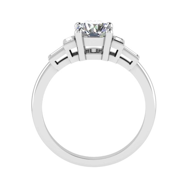 Rita Natural Round Diamond Sidestone Ring