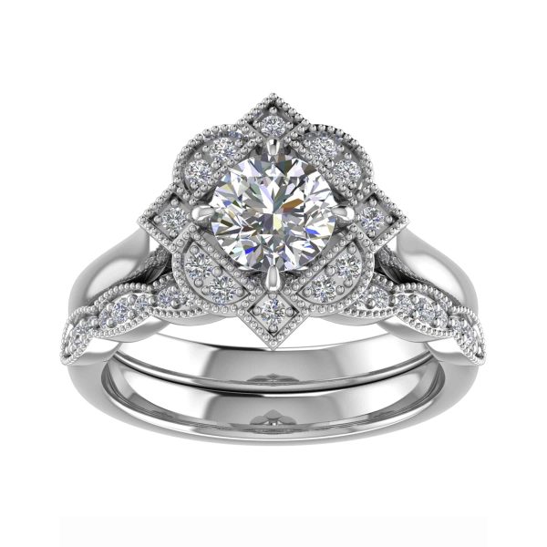 Robyn Lab Grown Round Diamond Vintage Ring