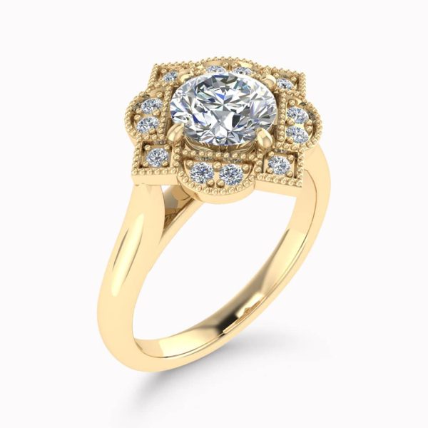 Robyn Natural Round Diamond Vintage Ring