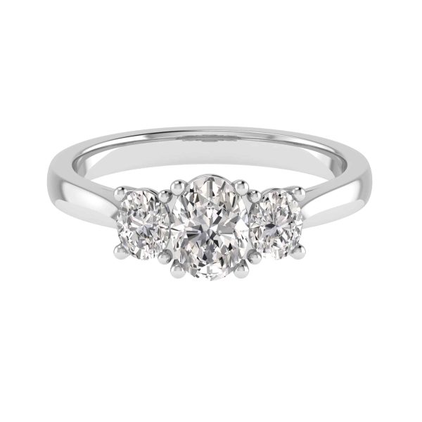 Roma Lab Grown Oval Diamond Trilogy Ring