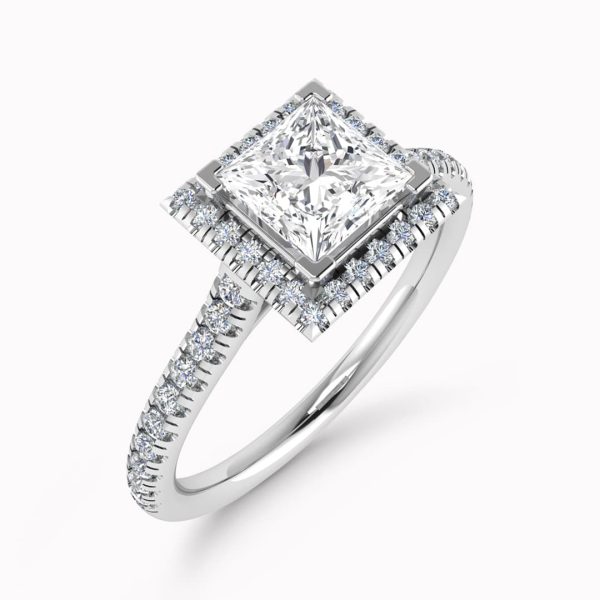 Rossetti Lab Grown Princess Diamond Halo Ring