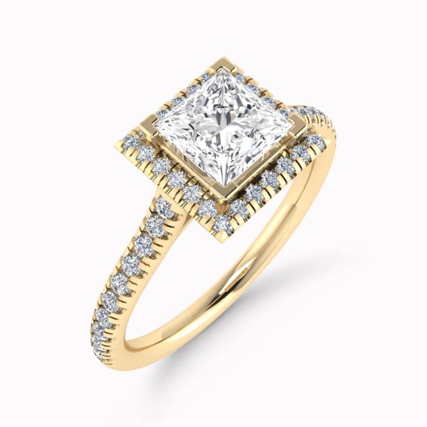 Rossetti Lab Grown Princess Diamond Halo Ring