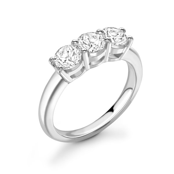 Clio Natural Round Diamond Trilogy Ring