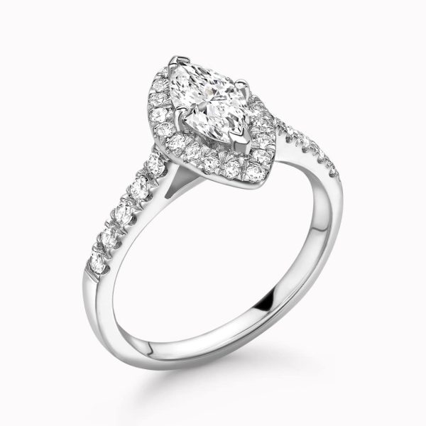 Kensington Natural Marquise Halo Ring