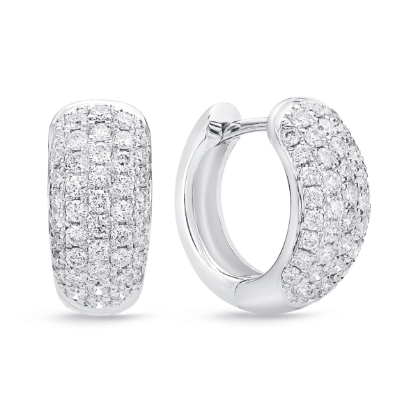 18ct White Gold Diamond Hoop Earrings 0.68cts