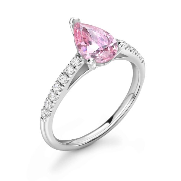 1.20ct Pink Sapphire and Diamond Solitaire Ring