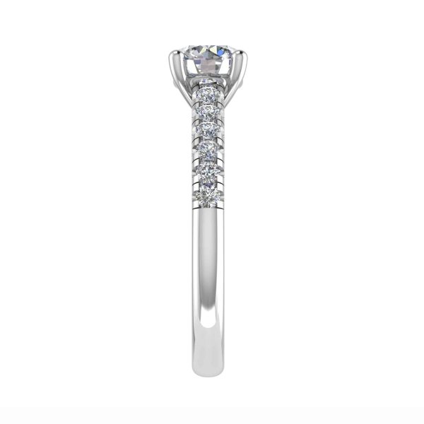 Sara Lab Grown Round Diamond Sidestone Ring