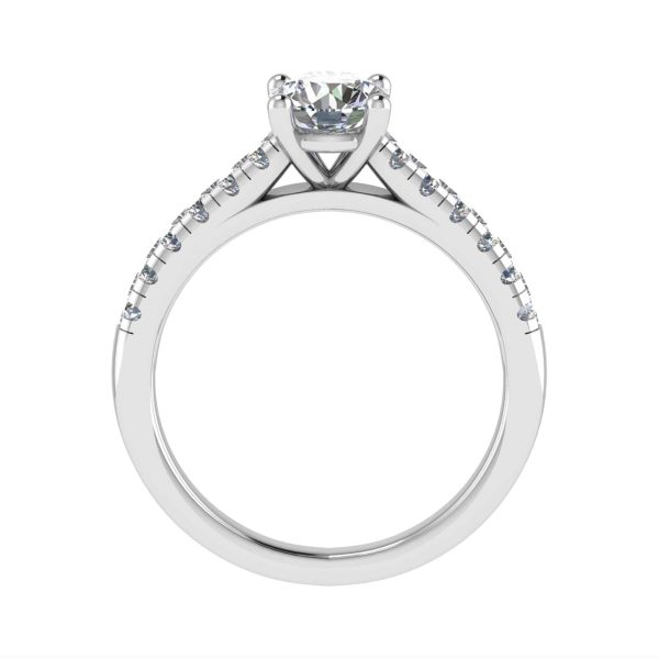 Sara Lab Grown Round Diamond Sidestone Ring