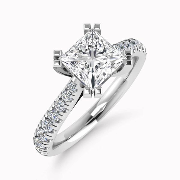 Serenity Lab Grown Princess Diamond Sidestone Ring