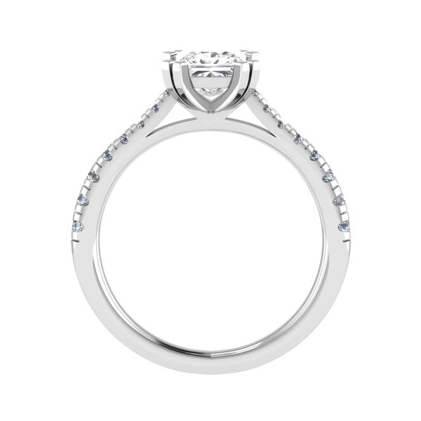 Serenity Lab Grown Princess Diamond Sidestone Ring