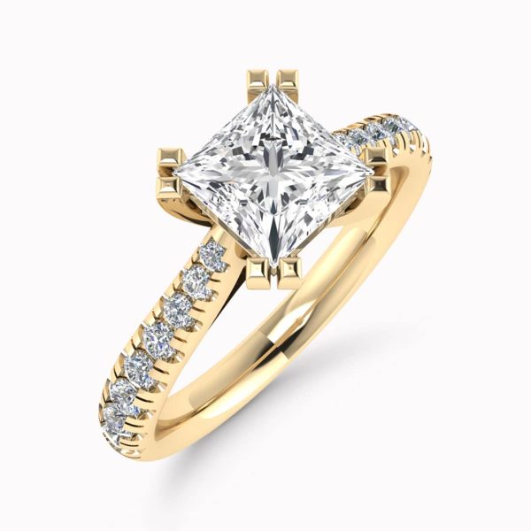Serenity Lab Grown Princess Diamond Sidestone Ring