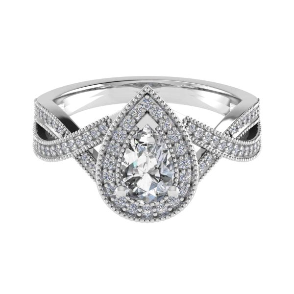 Shelby Lab Grown Pear Diamond Vintage Ring
