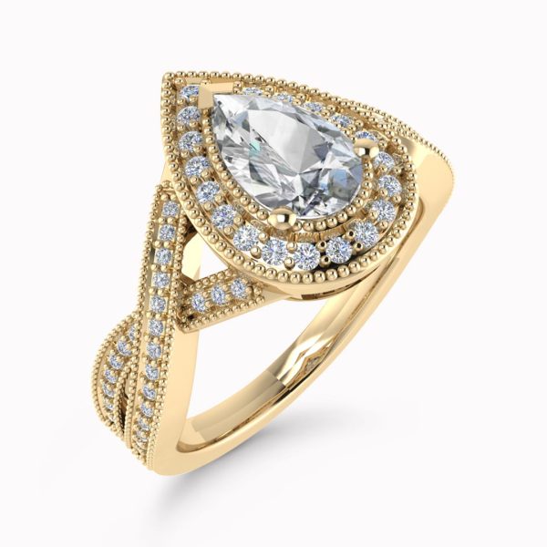 Shelby Lab Grown Pear Diamond Vintage Ring
