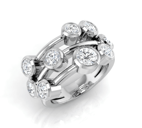 White Gold and Diamond Bubble Ring 1.50cts