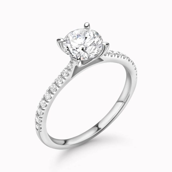 Stella Lab Grown Round Diamond Sidestone Ring